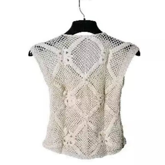 Vintage Women's Sweater Vest Size M Homemade Crochet - Picture 4 of 5